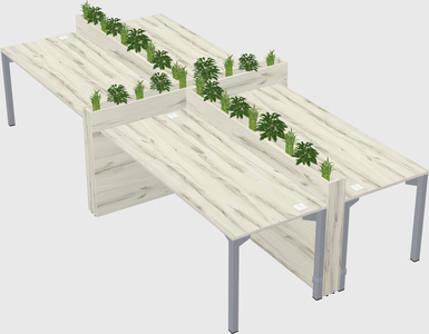 Rectangular shared desk