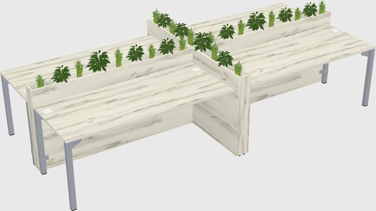 Rectangular shared desk