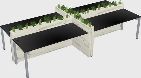 Rectangular shared desk