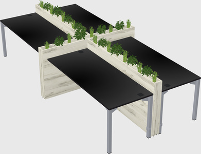 Rectangular shared desk