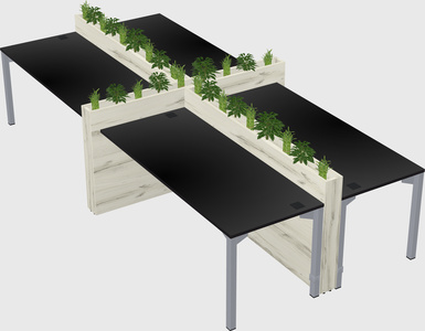 Rectangular shared desk