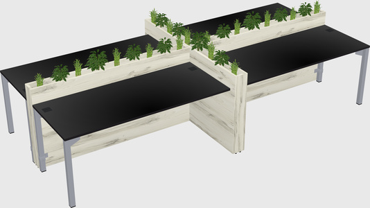 Rectangular shared desk