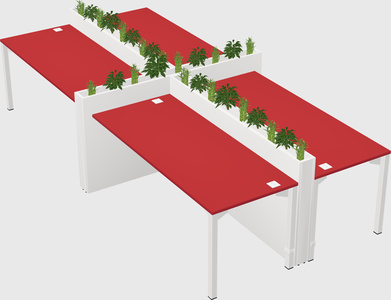 Rectangular shared desk
