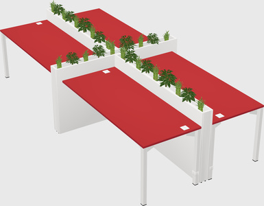 Rectangular shared desk