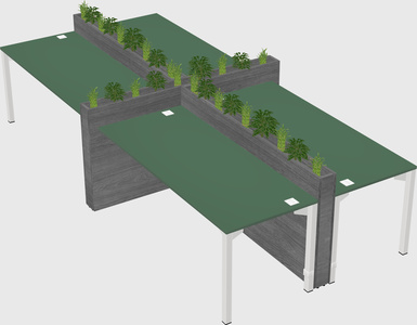 Rectangular shared desk