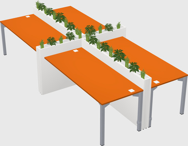 Rectangular shared desk