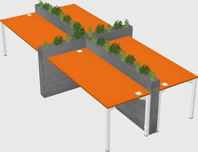 Rectangular shared desk