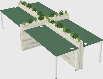 Rectangular shared desk
