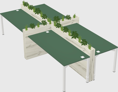 Rectangular shared desk