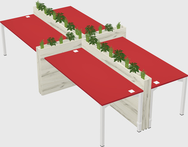 Rectangular shared desk