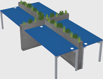 Rectangular shared desk