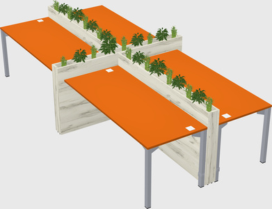 Rectangular shared desk