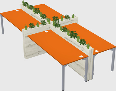 Rectangular shared desk