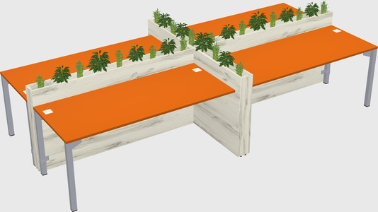 Rectangular shared desk