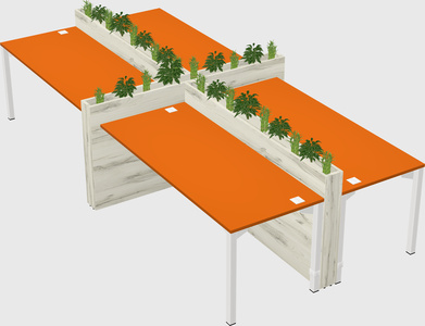 Rectangular shared desk
