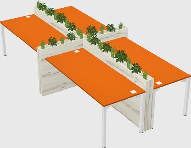 Rectangular shared desk