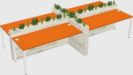 Rectangular shared desk
