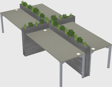 Rectangular shared desk