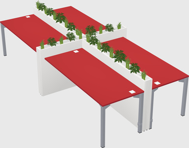 Rectangular shared desk