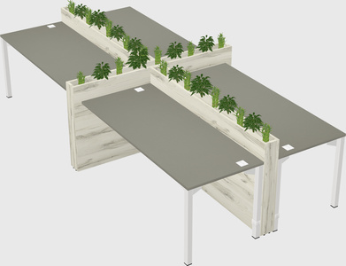 Rectangular shared desk