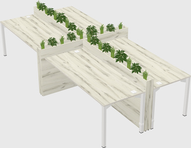 Rectangular shared desk