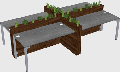 Rectangular shared desk