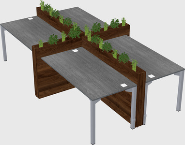 Rectangular shared desk