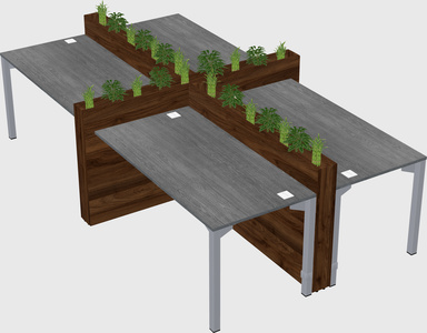 Rectangular shared desk