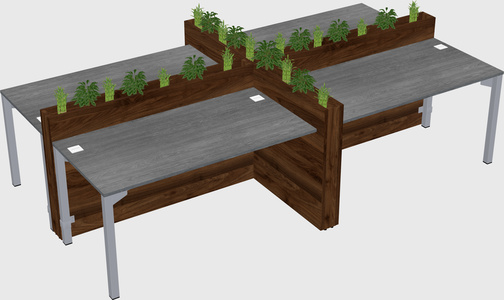 Rectangular shared desk