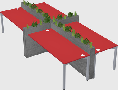 Rectangular shared desk
