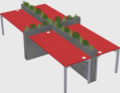 Rectangular shared desk