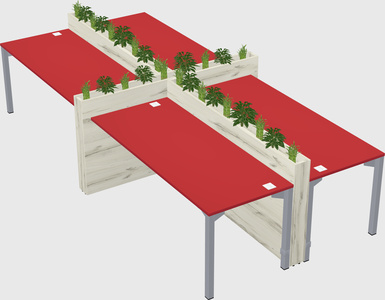 Rectangular shared desk