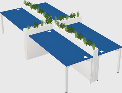 Rectangular shared desk