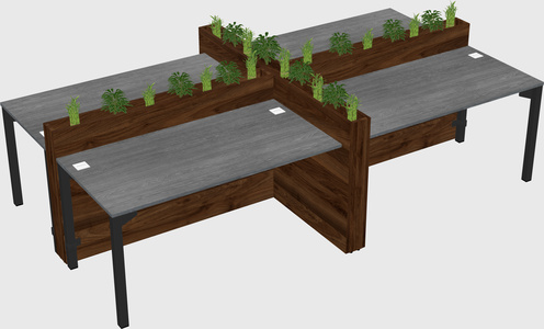 Rectangular shared desk