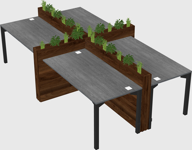 Rectangular shared desk