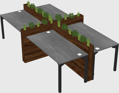 Rectangular shared desk