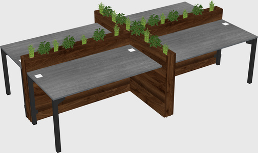 Rectangular shared desk