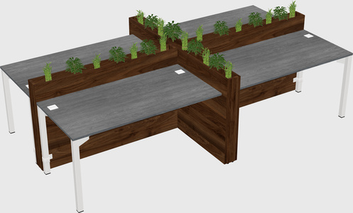 Rectangular shared desk