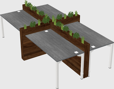 Rectangular shared desk