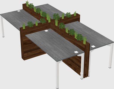 Rectangular shared desk