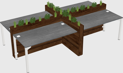 Rectangular shared desk