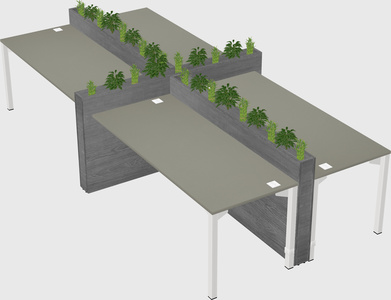 Rectangular shared desk
