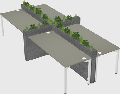 Rectangular shared desk