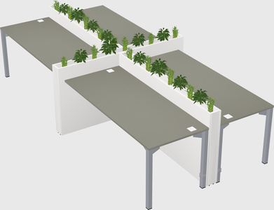 Rectangular shared desk