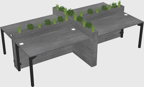 Rectangular shared desk