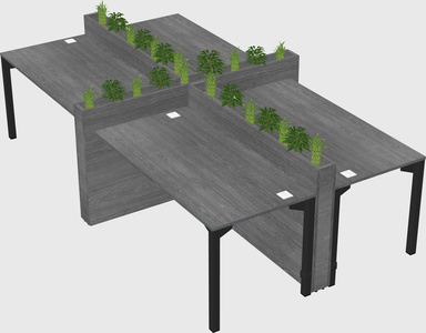 Rectangular shared desk
