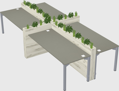 Rectangular shared desk