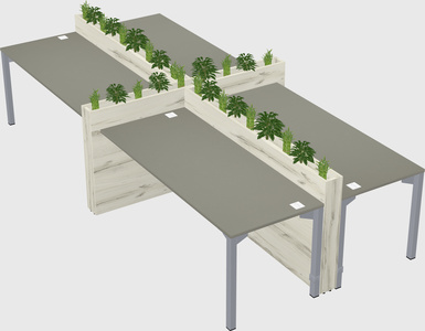 Rectangular shared desk