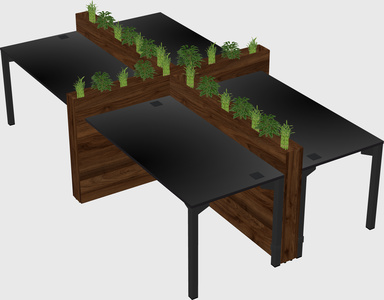 Rectangular shared desk