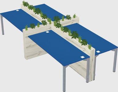 Rectangular shared desk